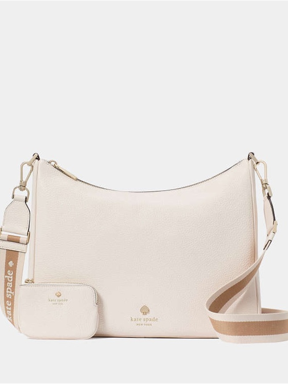 Kate Spade Emma Large Pebbled Leather Messenger Crossbody Bag